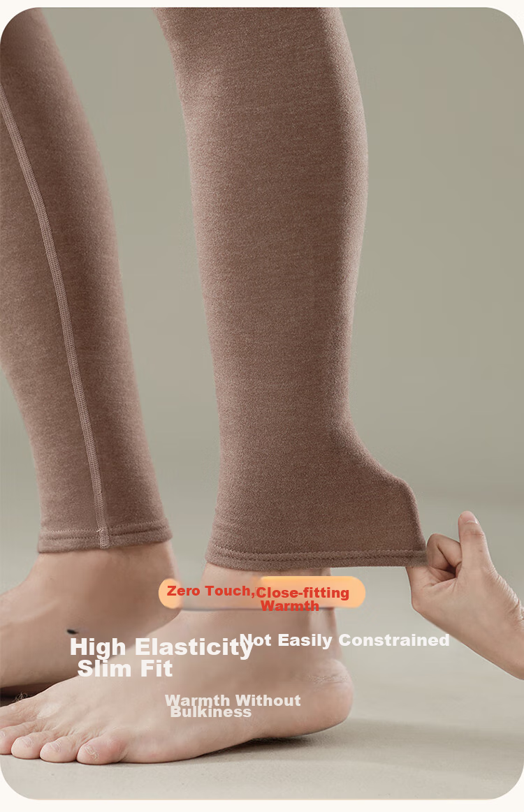 LangSha Thermal Underwear, Warm Fleece-Lined Men's Inner Wear, Tight-Fitting Winter And Autumn Pants, High-Waist Line Pants, Cashmere Base Layer Pants 19