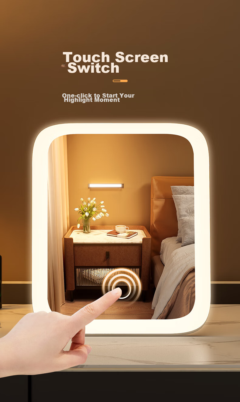 JEPPE LED Makeup Mirror with Light, Three-Color Portable Folding Vanity Mirror, Gift for Girlfriend, Fill Light 6