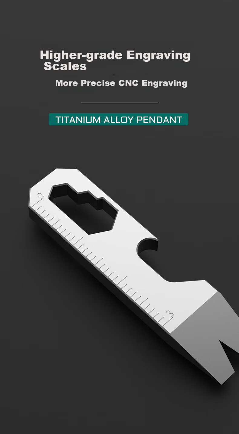 YORA Titanium Alloy Keychain Pendant, Pry Bar, Mini Multifunctional Bottle Opener, Wrench, Package Opener, Small Tool, EDC 5