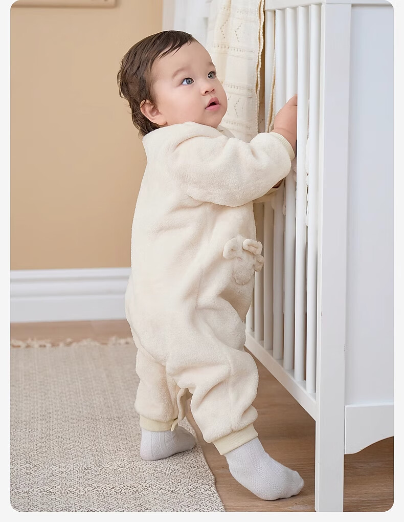 DAVE & BELLA Baby Girls' Winter Romper Milk Velvet Jumpsuit for Boys 2