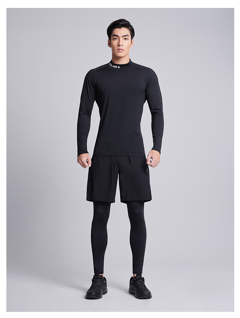 KELME Sports Elastic Compression Shirt for Men, Fleece-Lined, Thickened, Warm Fitness Wear, Football Base Layer, White, 2XL 6