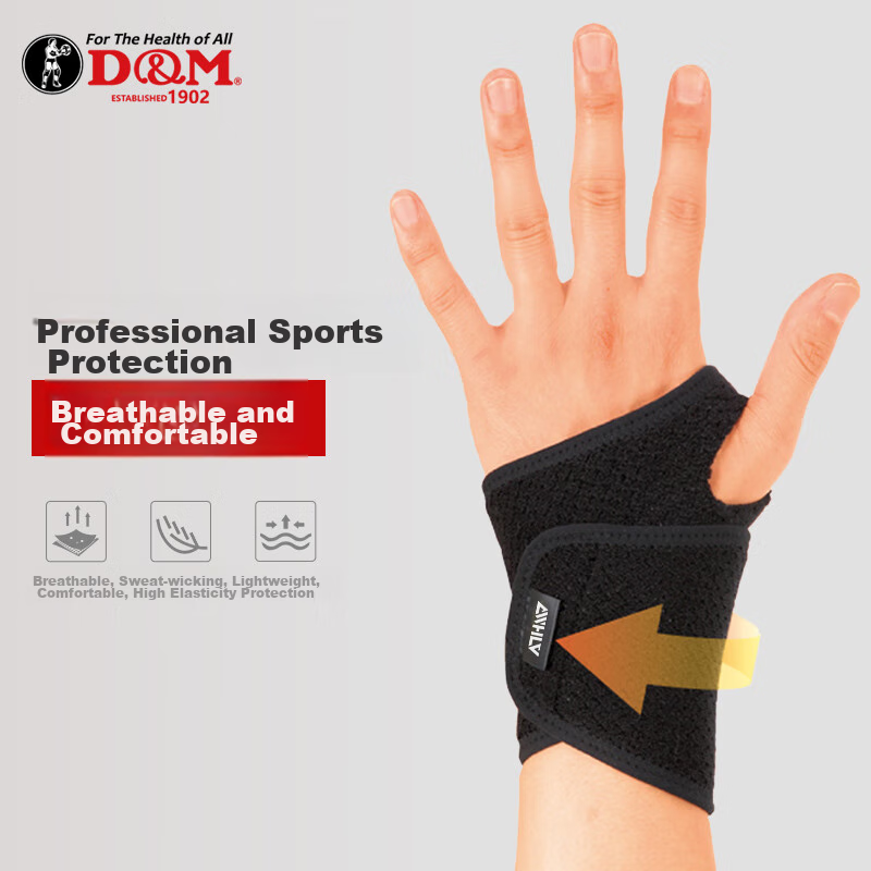 D&M Fitness Gloves, Sports Palm Protection for Men, Wrist Guard for Pull-Ups, Durable for Weightlifting, Non-Slip, Imported, One Pair