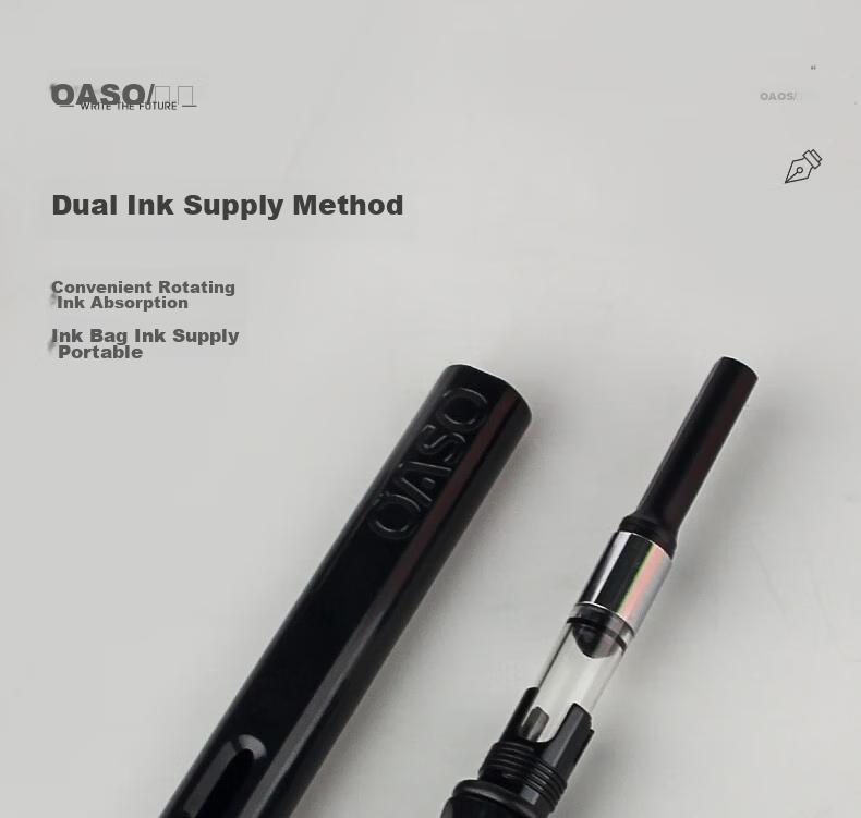 OASO [Back to School Essential] OASO Return Capsule Ink Blue Ink Iridium Nib EF Fountain Pen Automatic Ink-Absorbing Posture-Correcting Student Fountain Pe 9