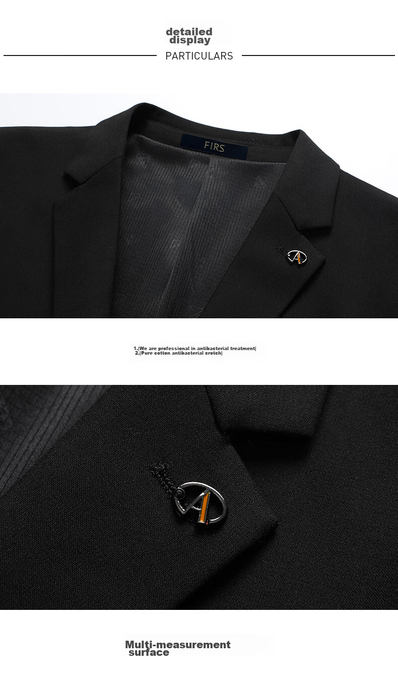 FIRS Men's Suit Set, Slim Fit Professional Formal Wear, Business Attire for Groomsmen And Groom, Wedding Attire for Me 21