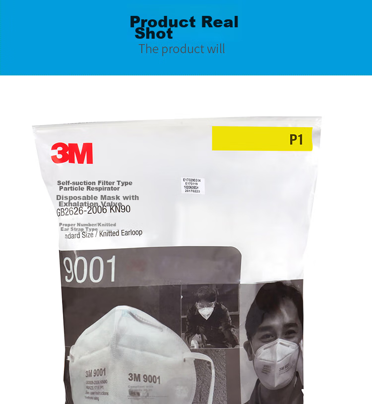 3M 9002 KN90 Dust Mask, Anti-Smog Particle Protection Mask, Head Strap Foldable Eco-Friendly Packaging, 50 Pieces (1 Bag) 9