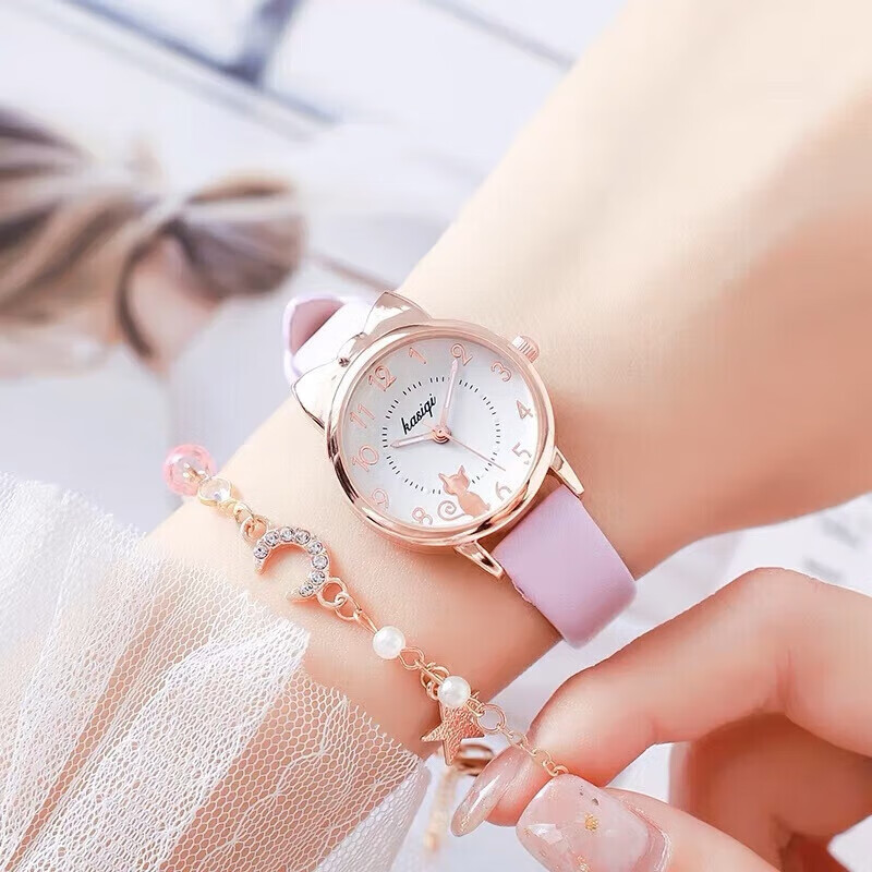 40,000 Kilometers Kids Electronic Watch Student Watch Girls Teen High School Sports Watch Waterproof Luminous Alarm Clock Purple
