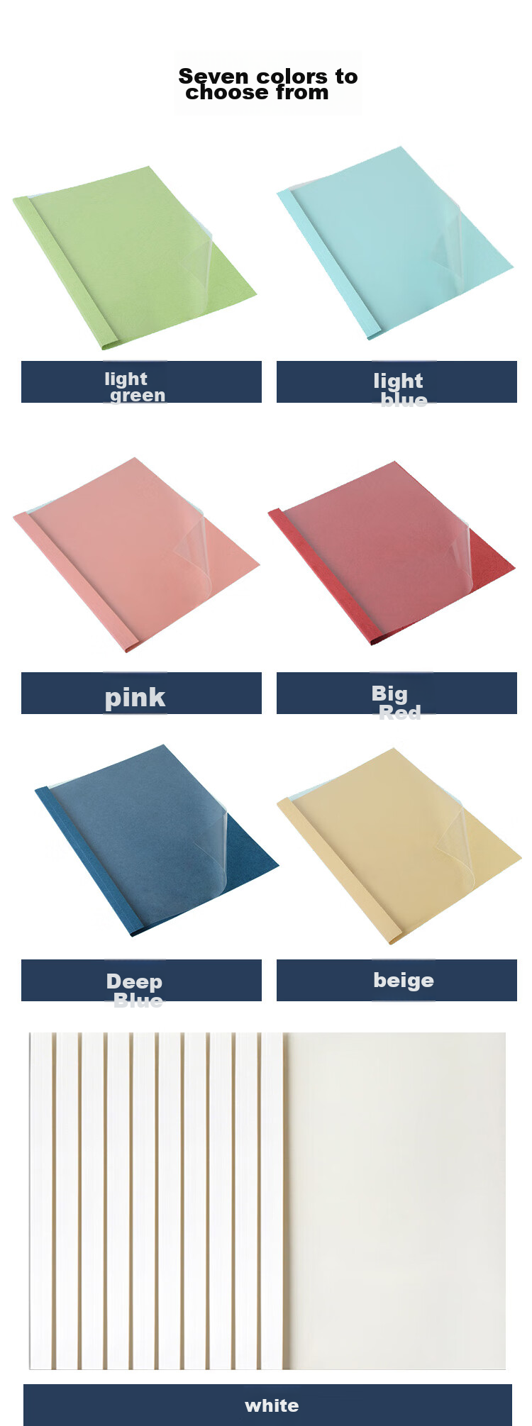 DOCON A4 Size White Transparent Thermal Binding Covers, 20mm, 10 Packs, for Contract Documents And Bids, Plastic Cover with Side Glue Paper, Hot Melt Binding Machine Compatible 6
