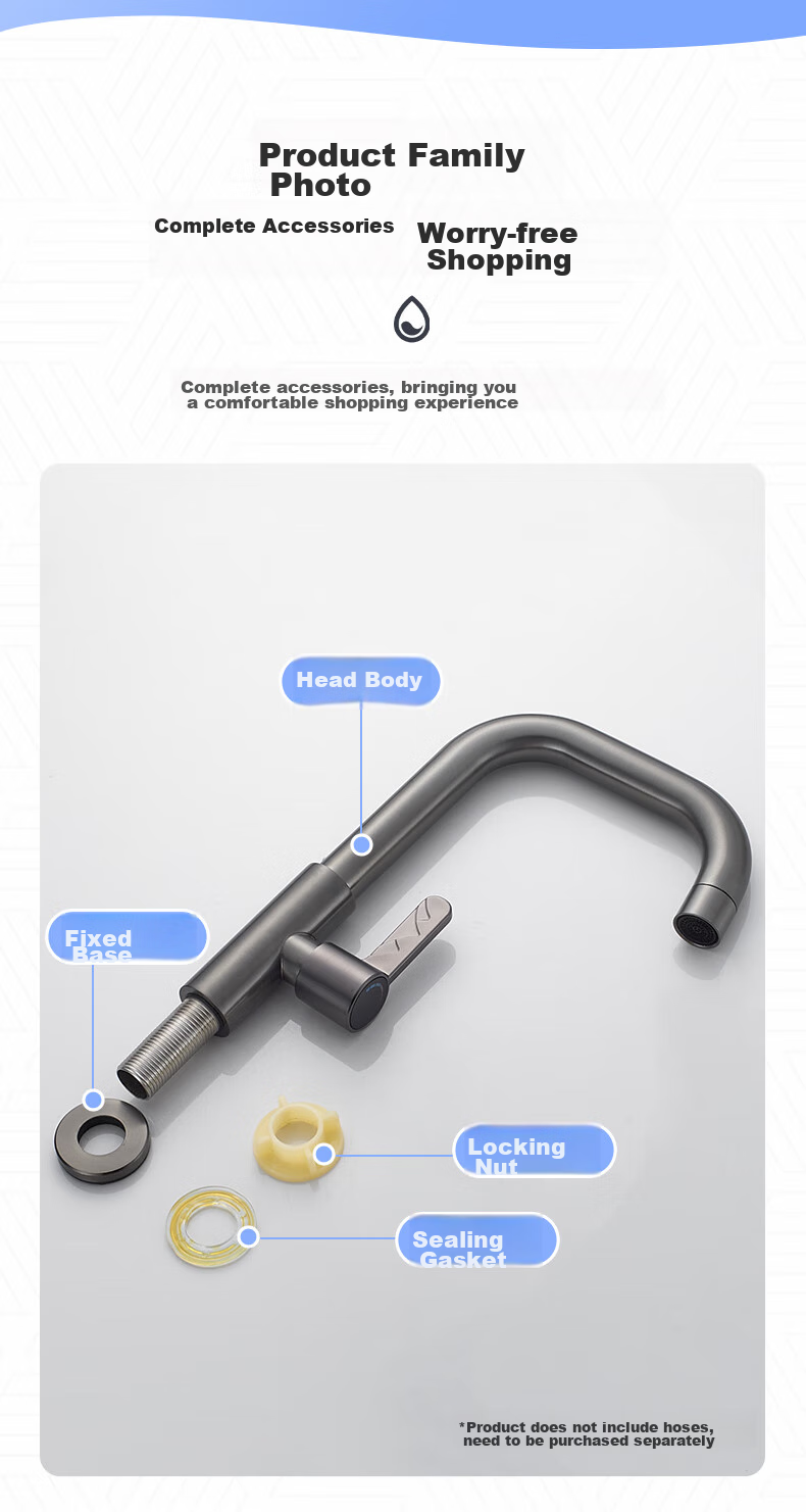 BSITN Basin Faucet, Stainless Steel Cold Water Tap, 7-Shaped Bathroom Cabinet Faucet, B069 10