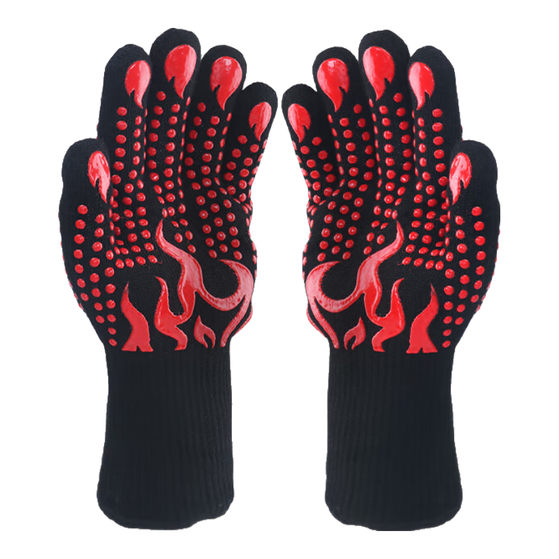 Golmud Heat-Resistant Gloves, 800-Degree Insulation, Thickened Anti-Scalding, Fireproof Flame-Retardant Silicone Microwave Oven Gloves GM580