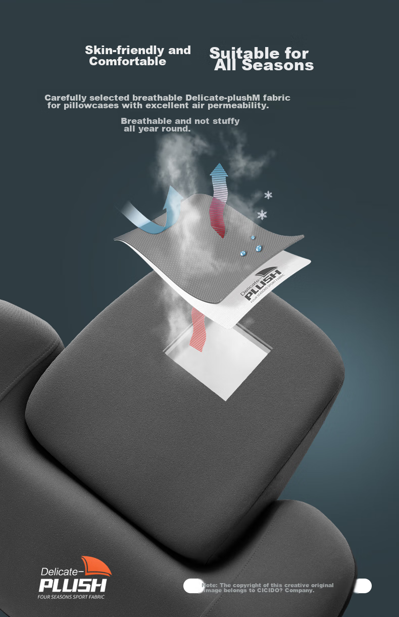 CICIDO [Innovative Technology], Lumbar Support Backrest Car Cushion Seat Pad, All Black SS0134 9