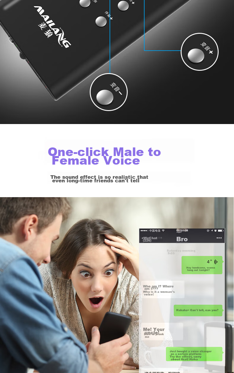 Mailang (Malau) S3 Voice Changer [Universal Version], Mobile Real-Time Voice Transformer for Male to Female And Male to Male, Live Streaming Karaoke Sound Card, Voice Call Computer Gaming Voice Modulator 5