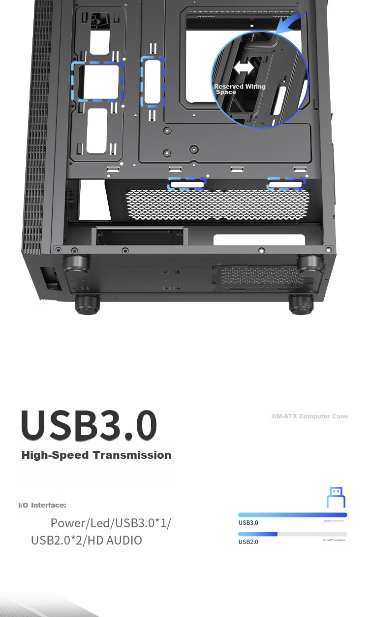 Aigo JV13 Black, Desktop Computer Case, Small Matx Case for Desktop (Transparent Side Panel/ITX Motherboard/240mm Water Cooling/RGB Light Strip) 14