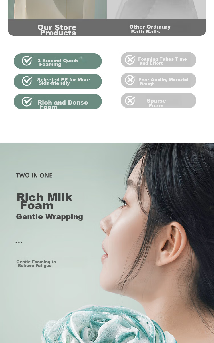 Chuangyilaojiang Rose Bath Sponge, Non-Spill Shower Flower, Thick Large-Sized Lathering Bath Towel, Super Soft Bathing Tool for Men And Wome 3