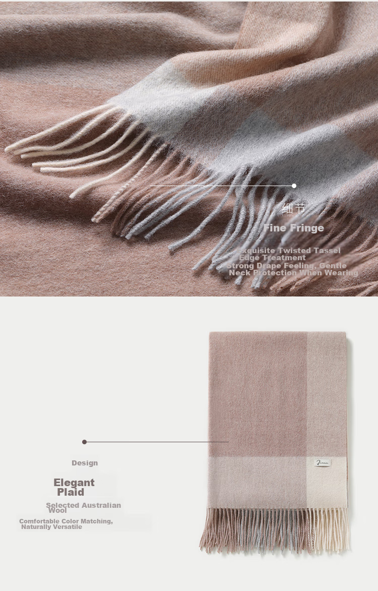 JIUMU Pure Wool Scarf for Women, Autumn And Winter Neck Warmer, Ladies' Warm Shawl, Gift for Women on Mid-Autumn Festival Or Birthday, Gift Box Packaging 4