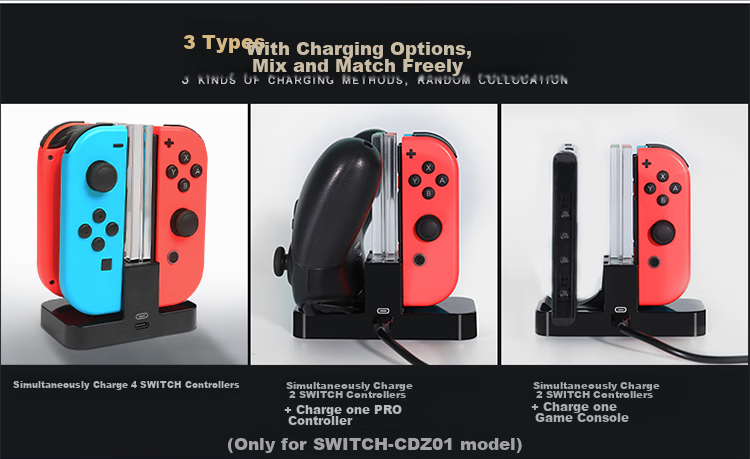 BUBM Switch Accessory, Original NS Controller JOY-CON Charging Dock, Dual Controller Stand for Switch-CDZ02 8