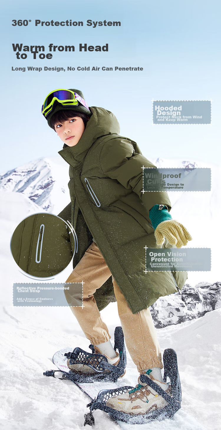 BALABALA Children's down Jacket, Boys And Girls Outerwear, Baby Winter Clothing, Mid-Length Stylish Coat, 208424107201 9