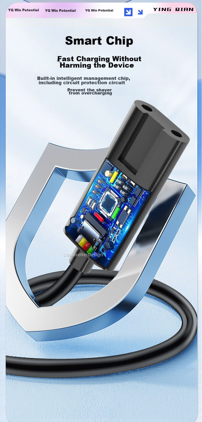 Yingqian Compatible Charging Cable And Power Cord Accessories for Flyco Shavers FS Series fs308/317/326/338/352/367/389/399/632/868/881 4
