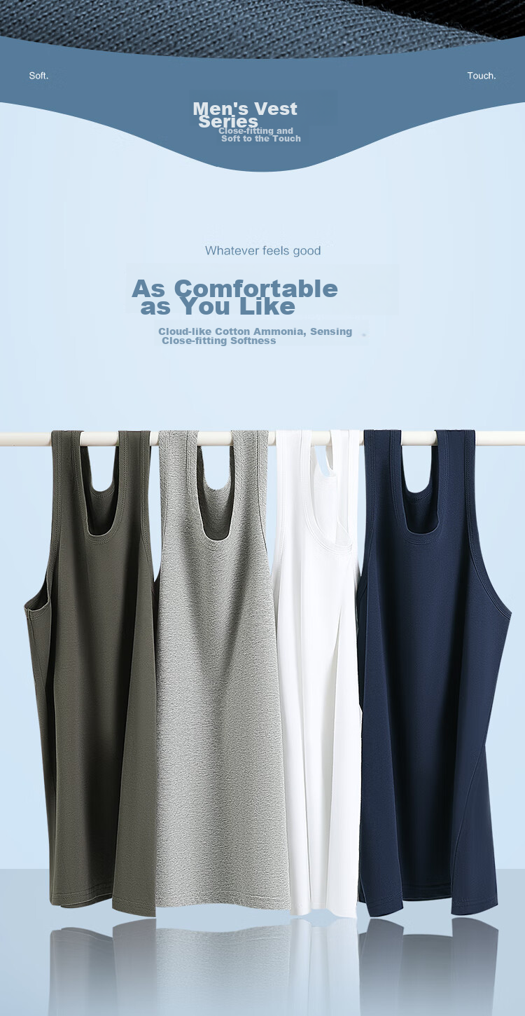 Hodo Men's Solid Color Soft Cotton Sleeveless Undershirt, Round Neck Breathable Sports Tank Top 5
