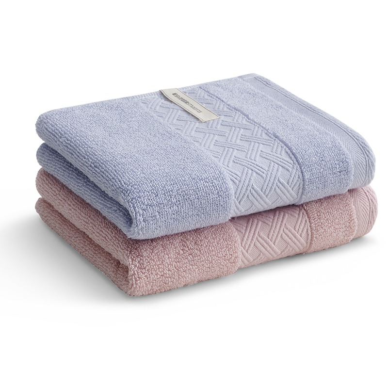 Grace 3A Grade Pure Cotton Towels, 2-Pack, Soft Antibacterial Thickened Xinjiang Cotton Absorbent Face Towel for Washing And Sports, Pink + Brow