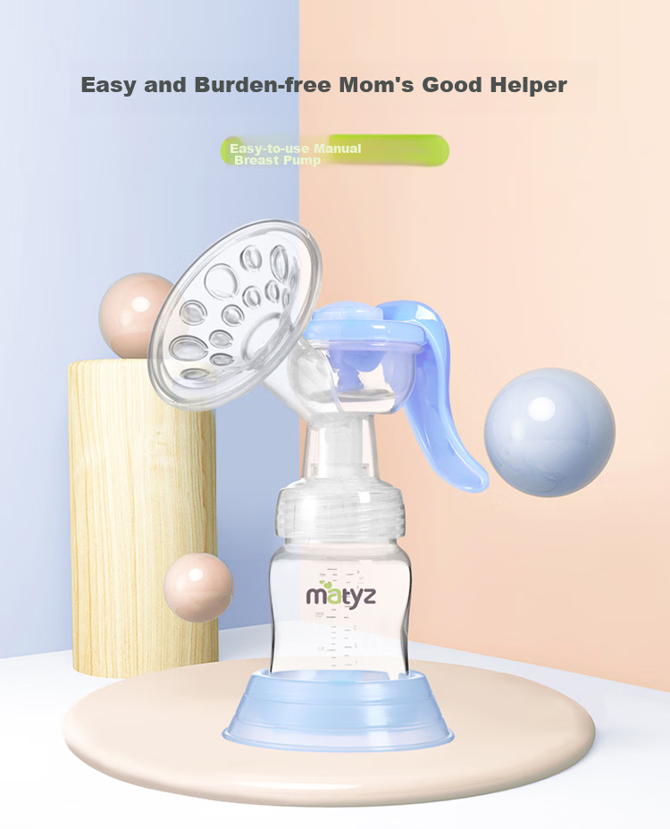 Matyz Manual Breast Pump, Portable Breast Massage Pump for Breast Milk Extraction, MZ-0919 Breast Pump 1
