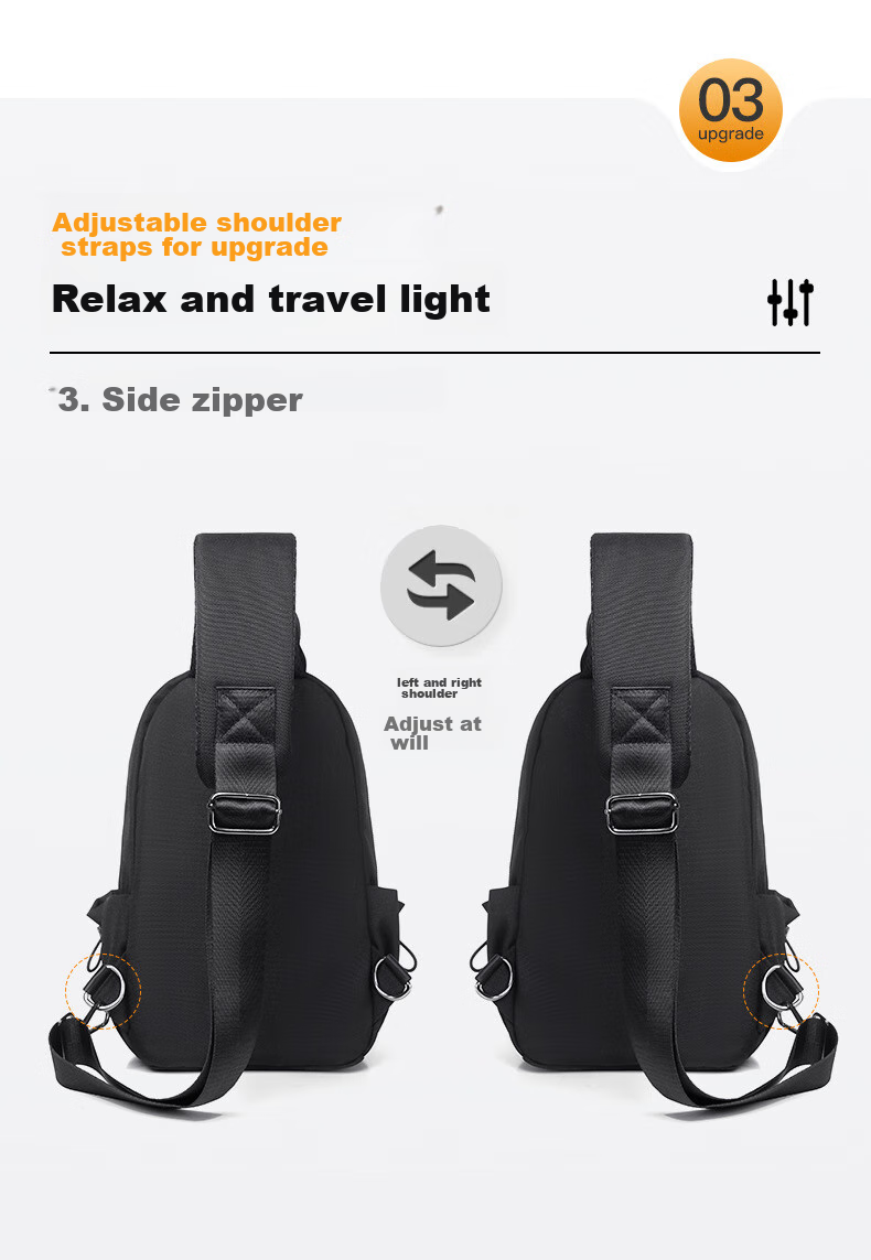 JEVI Casual Men's Chest Bag, Simple Shoulder Crossbody Bag, Multifunctional Trendy Messenger Bag, Small Pouch, Fashionable Male Bag 9