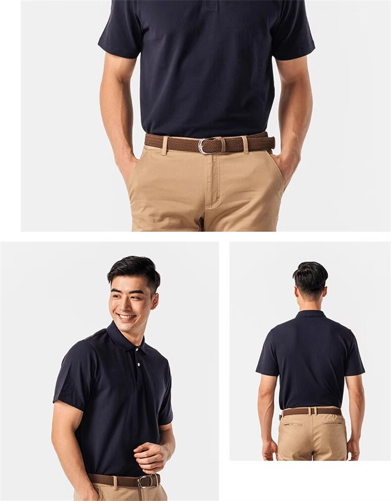 DECATHLON Polo Shirt Short Sleeve T-Shirt, Pure Cotton Breathable Solid Color Sports Shirt, 4216591 12