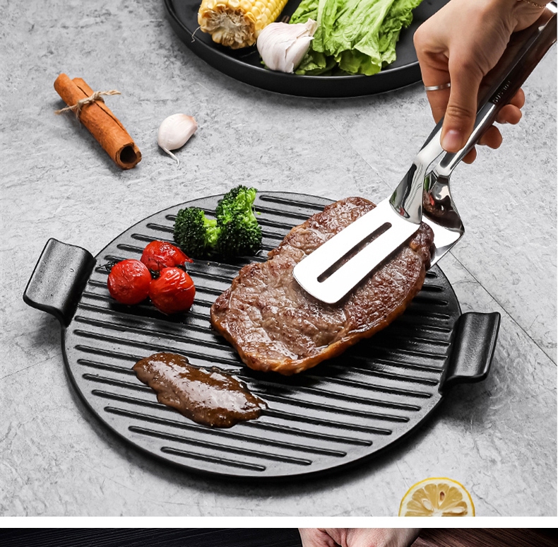 Edo 304 Stainless Steel Steak Tongs, Household Grilling Fish Fork, Multifunctional Food Tongs, Barbecue Clamps, Heat-Resistant Bread Tongs 1