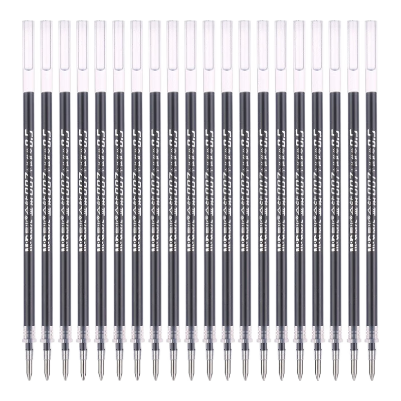 M&G 0.5mm Black Student Exam Gel Pen Refill Bullet Tip Signature Pen Refill Gold Diamond Series Smooth Ink MG007A 20pcs