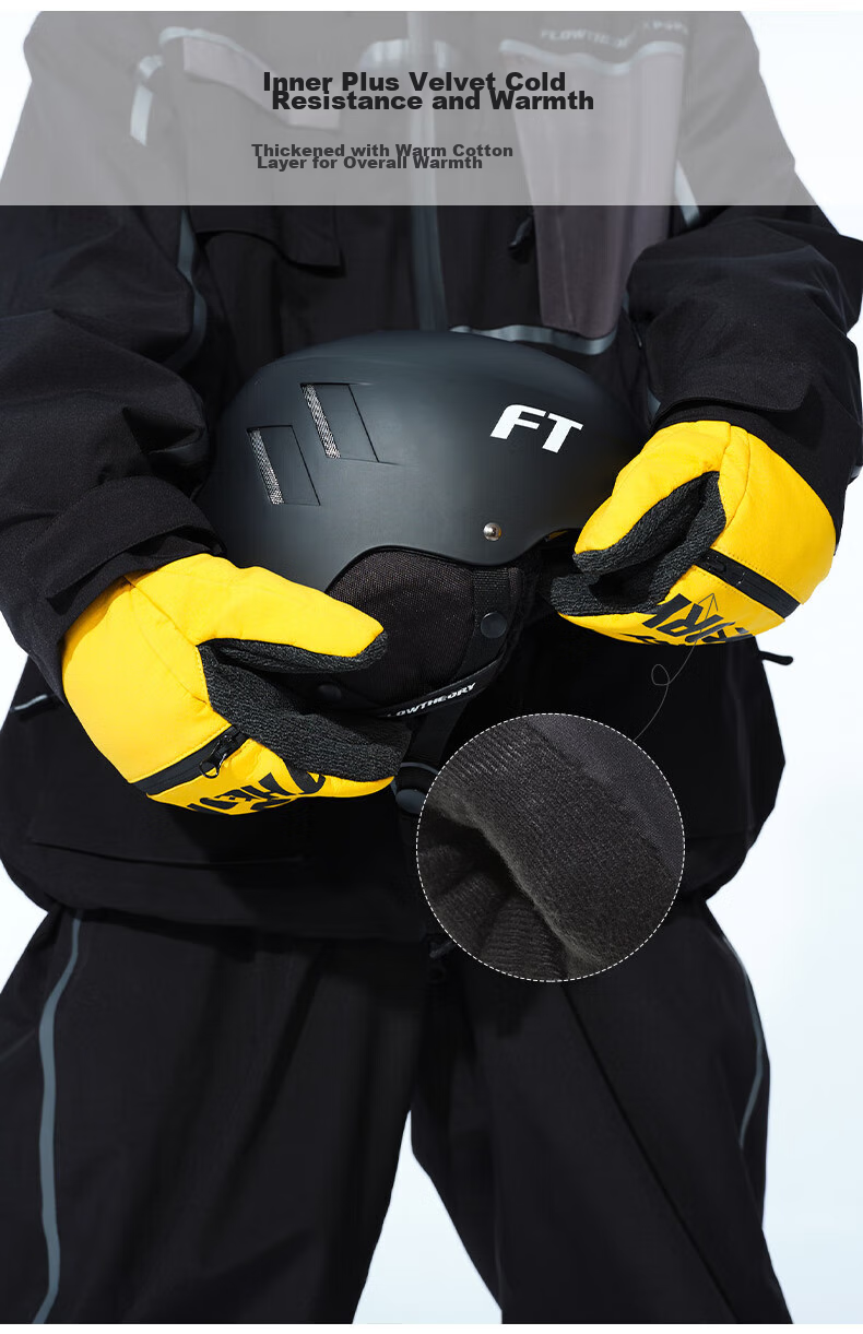 Flow Theory Full-Finger Kevlar Ski Gloves, Windproof, Waterproof, Warm, Wear-Resistant, Professional Single And Double Board Gloves 8
