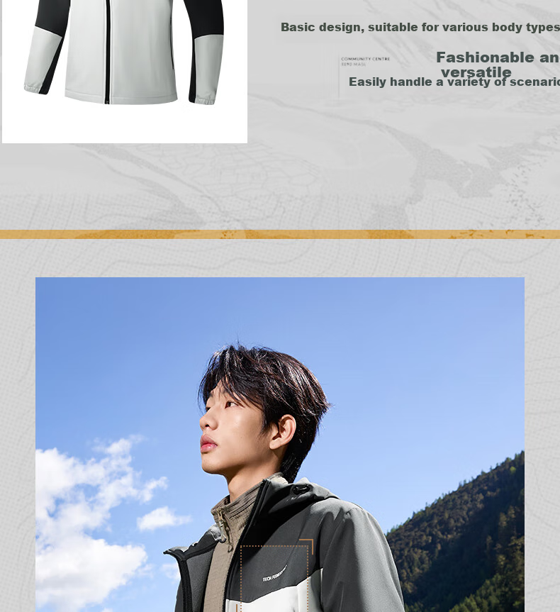361° Men's Spring Jacket, Triple-Protection Sports Outdoor Water-Repellent Casual Fleece-Lined Coat, Style 652544602-1 11