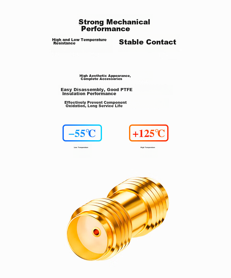 BOYANG High-Frequency RF Coaxial Connector 50 Ohm SMA Female to SMA Adapter SMA Straight-Through Female Connector SMA Double Female Adapter 1 Piece BY-SMA 7
