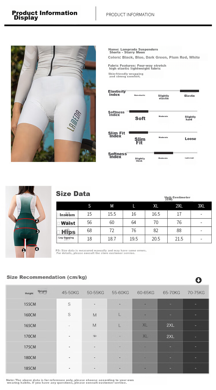 Lameda Women's Cycling Shorts, One-Piece Bib Shorts, Summer Professional Road Bike Star And Moon Bib Shorts, Black, Size S 4