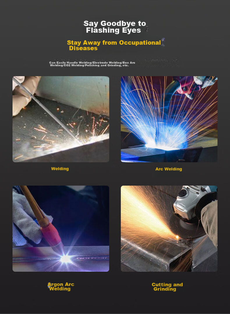 Qingxiao Welding Goggles, Specialized Protective Eyewear for Welders, Anti-Glare Automatic Darkening Glasses for Arc Welding 2