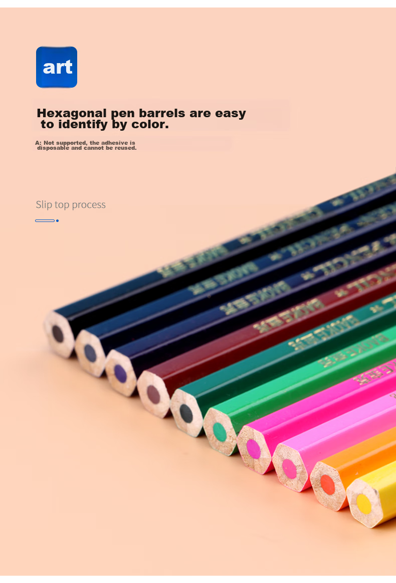 BAOKE PO1024 Oil-Based Colored Pencils, Hexagonal Wooden Pencils, Clear Colors for Drawing, 24 Colors in Paper Tube 8