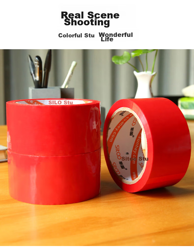 Sitoo [High Cost-Effective Boxed Tape], Whole Box of Adhesive Tape, 60 Rolls Red Tape, Marking Classification Transparent Tape, Packaging Tape, Cutting Tool, Express Delivery Tape, Thickened And Sticky 11