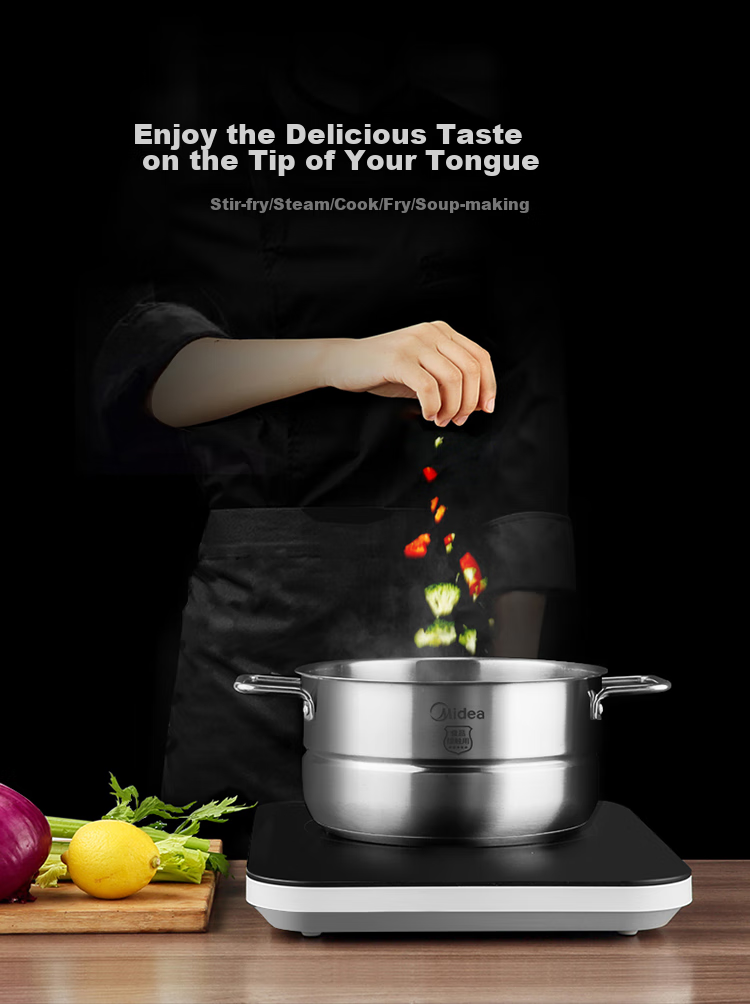 Midea Induction Cooker Ceramic Cooktop, High-Power Household 2200W, Constant Even Heat Technology, Smart Timer, Hot Pot And Stir-Fry Set with Microcrystalline Panel C22-WH2237 13