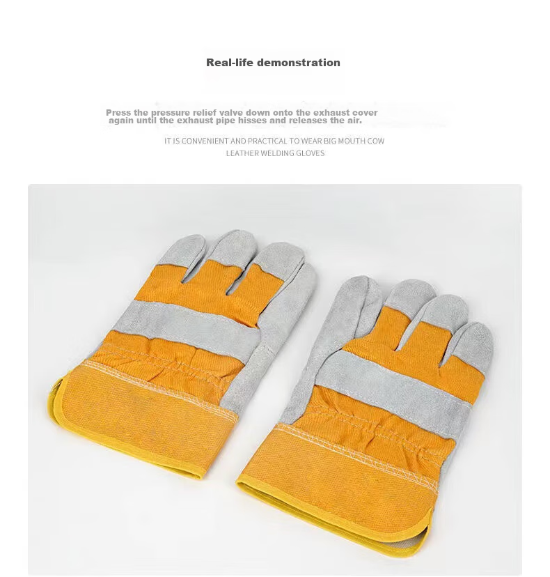 Andatong Welding Gloves, Heat-Resistant Welding Gloves, Wear-Resistant Thickened Cowhide Gloves, Protective Work Gloves 8
