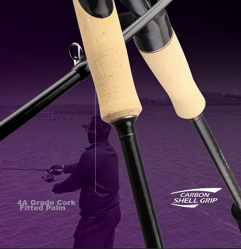 GW Xiaolang Lure Rod Straight Handle 2.1 Meters ML Action Spinning Reel Fuji A Ring Bait Rod Mandarin Fish Topmouth Culter Lure Rod Set 11