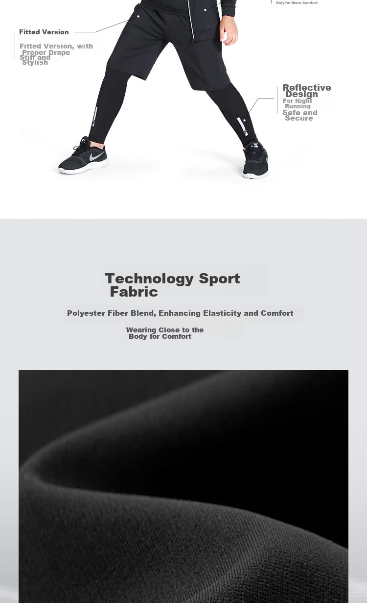 Fandimu Children's Sports Set, Boys' Tight-Fitting Breathable Track Training Running Youth Undershirt Basketball Uniform Four-Piece Set 3