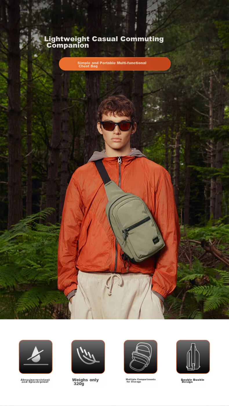 Xinxiuli Men's Chest Bag And Waist Pack, Fashionable Multifunctional Outdoor Chest Crossbody Bag, Birthday Gift, UD3*09005 Sports 2