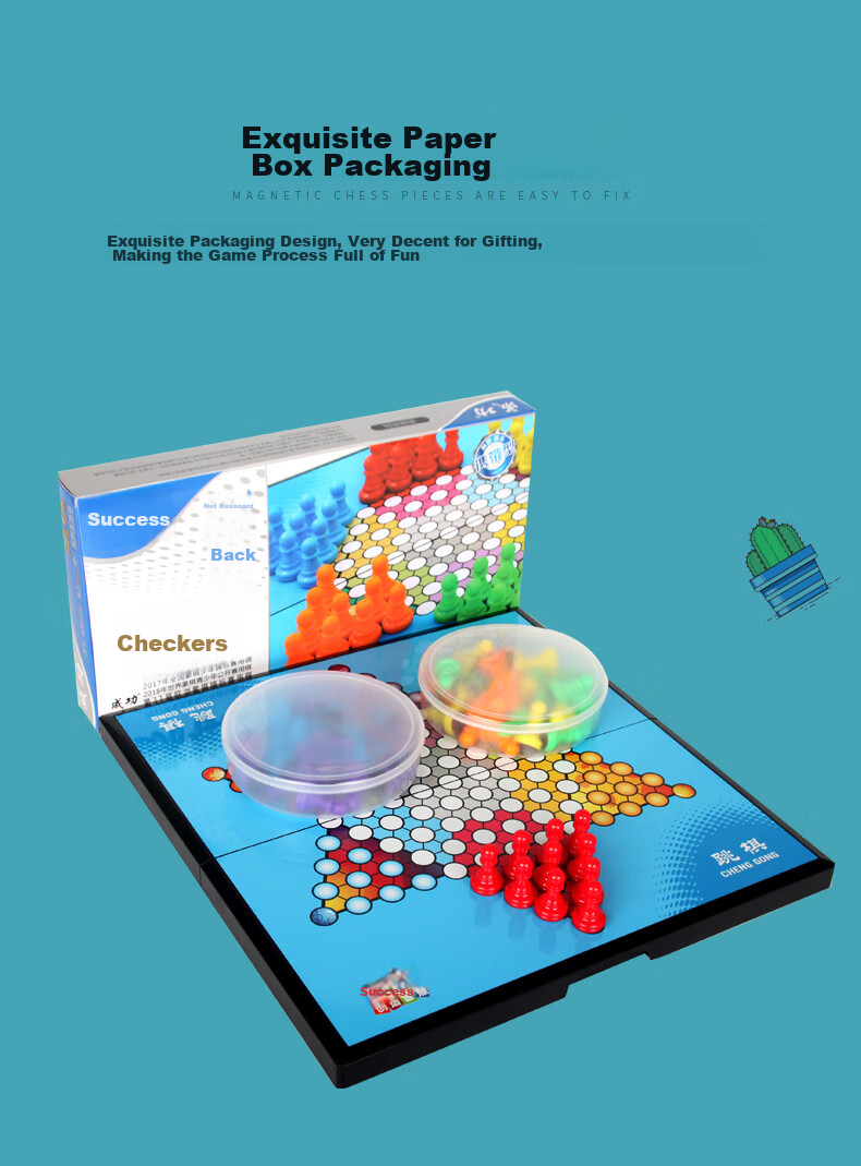 Chenggong International Checkers, Magnetic Checkers, Portable Board Game, Camping, Children's Chess Set, International Checkers, Father's Day Gift 4