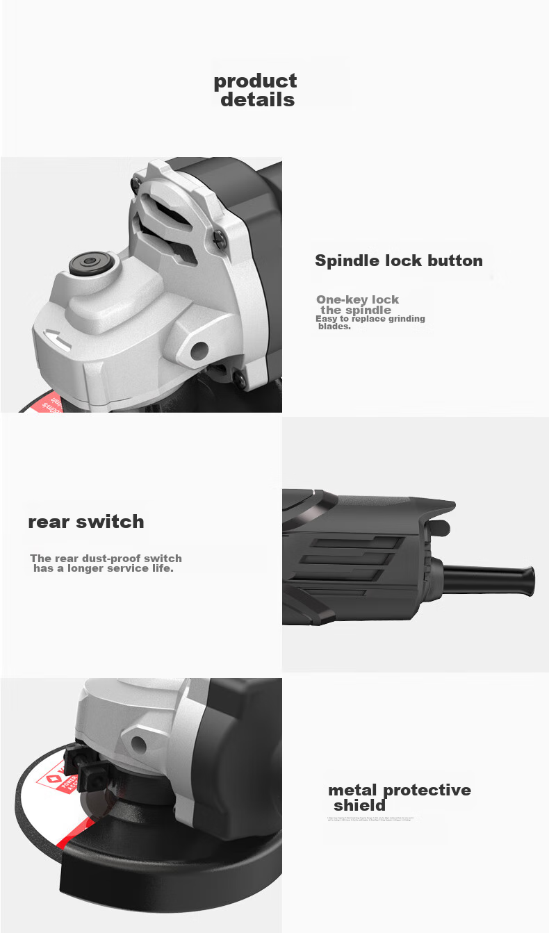 KEN Angle Grinder RS100BK, Household 850W Metal And Stone Grinding Machine, Polishing Machine, Cutting Machine, Grinding Wheel Machine, Rear Switch 15