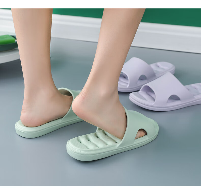 GUOLUOFEI [Size Adjustment] Bathroom Slippers for Men And Women, Summer Indoor Hollow Water-Evaporating EVA Sandals, Navy Blue, Size 41-42 12