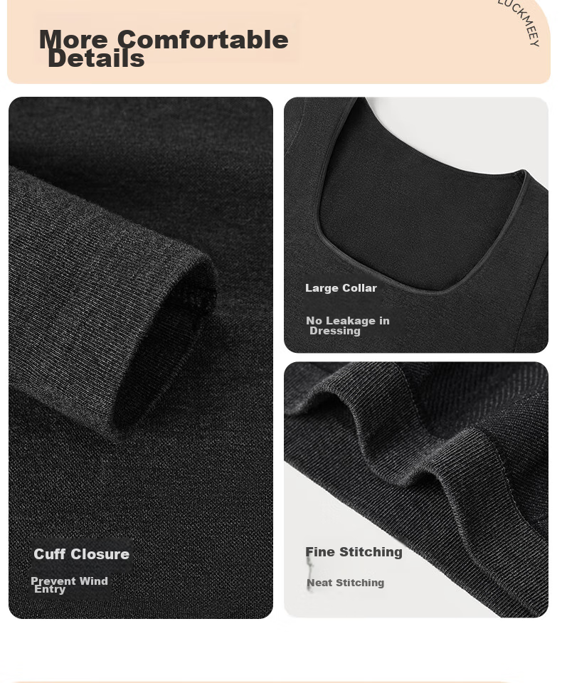 LUCKMEEY Women's Thermal Underwear Set Shaping Slim Fit 2025 New Autumn Winter Body Shaping Base Layer Slimming Top and Bottom 19