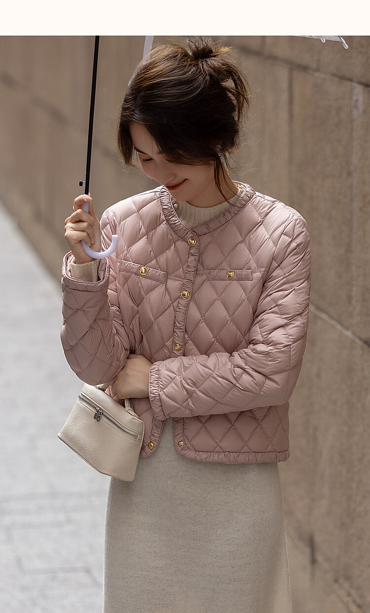 Dme [Qianjin Madeline] Winter Chanel-Style Lightweight Cloud 90% Duck Down Coarse Tweed Filling Puffer Jacket for Wome 21
