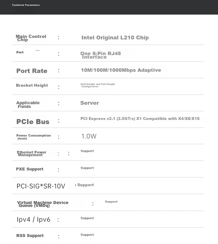 EB-LINK Intel I210 Chip PCI-E X1 Gigabit Single-Port Desktop Wired Network Card Server Supports Linux 10