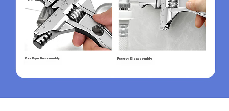 GREENER Adjustable Wrench Plumbing Wrench Pipe Wrench Short Handle Universal Spanner 9