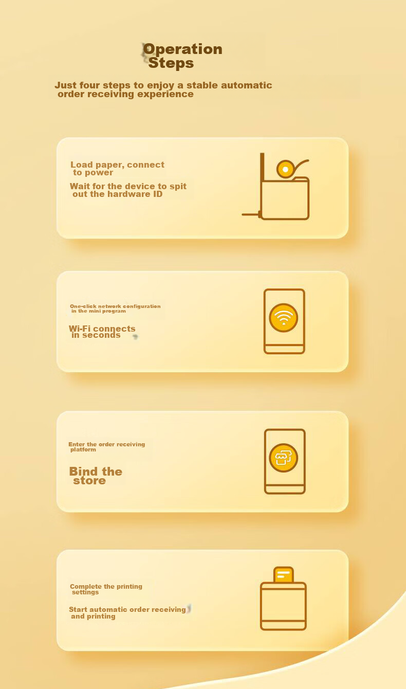 Meituan Fully Automatic Order Acceptance, Takeout Printer, 58mm Receipt Printer, Hengle Yun Printer for Takeout Connection, WIFI Network Connection + Manual Paper Tear Versio 12