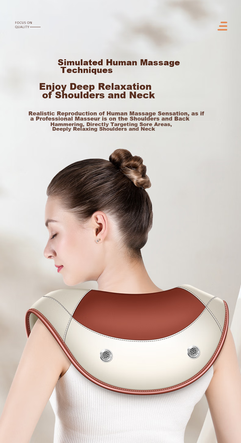 AUX Cervical Massage SP02, Shoulder And Neck Massager Shawl, Double S-Curve, Neck And Shoulder Massager for Waist And Back Kneading, New Year's Gift 6