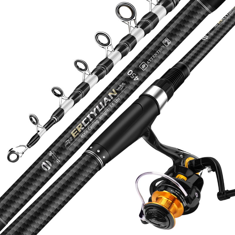 Erciyuan Fishing Rod Set, Long-Distance Casting Rod, High Carbon Ultra-Light And Ultra-Hard Fishing Rod, 3.9 Meters Sea Fishing Complete Set of Tackle